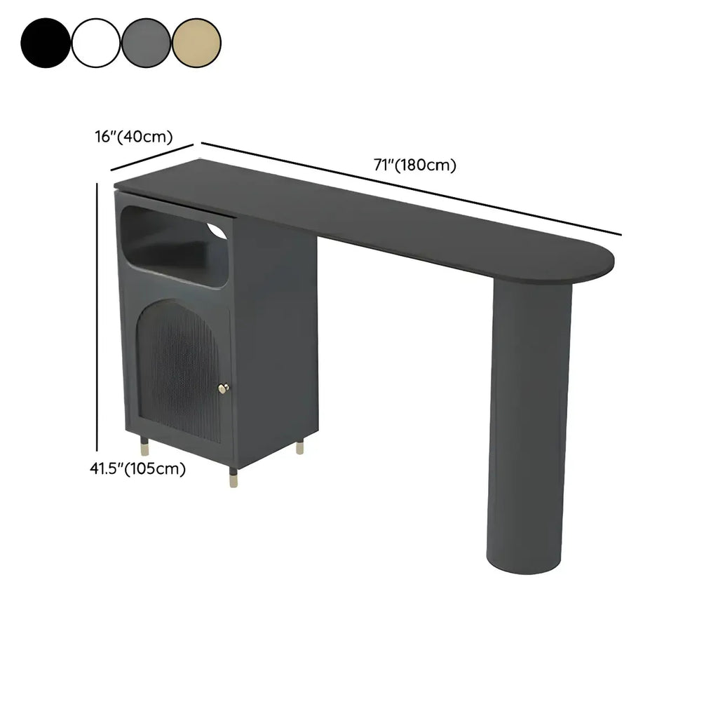 Modern Grey Stone Iron Storage Free Shape Bar Tables