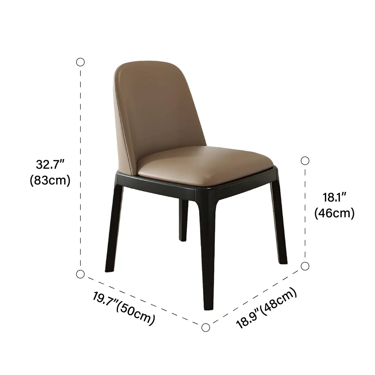 Modern Rubber Wood Upholstered Dining Chair Set of 2