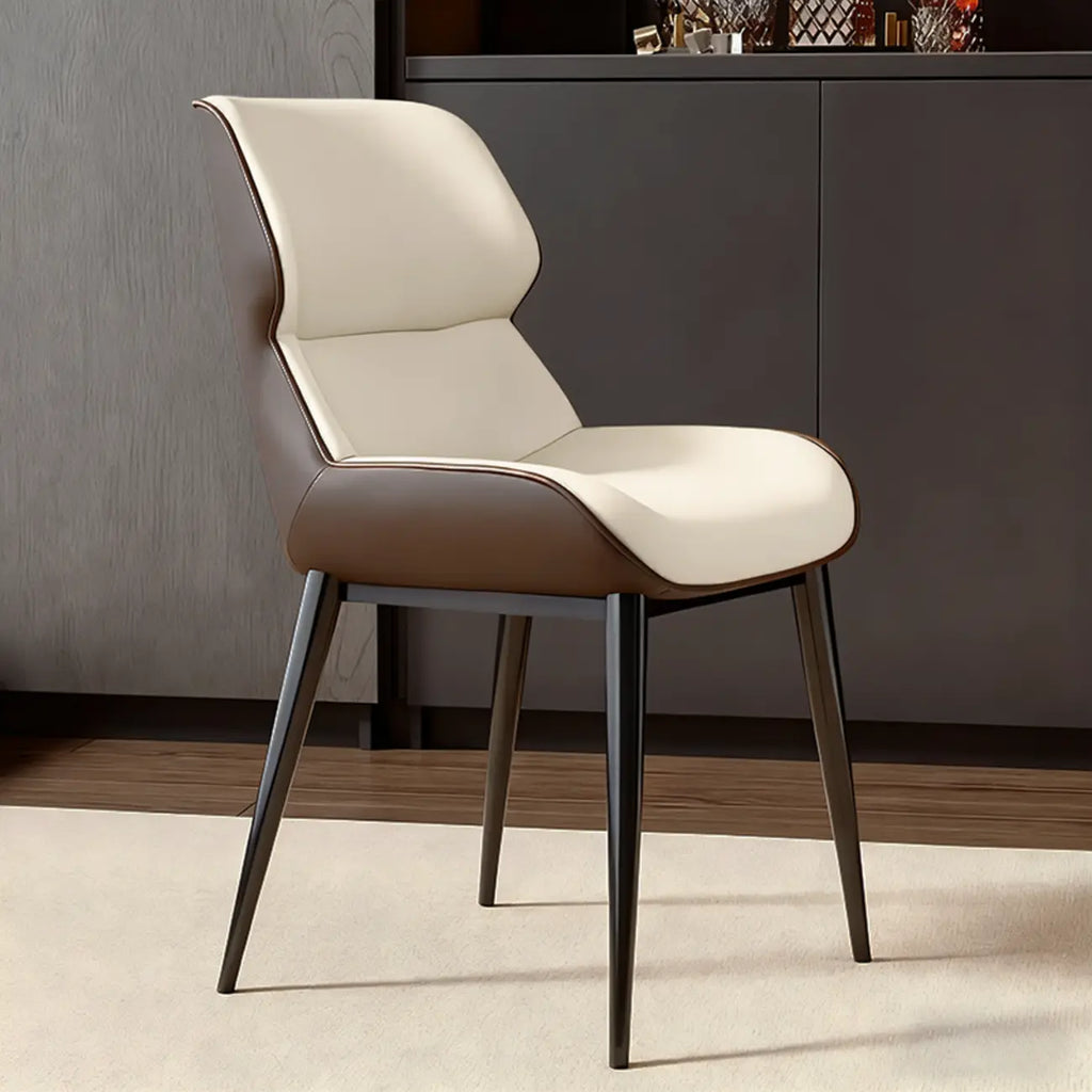 Modern Faux Leather Wingback Dining Chair Set of 2