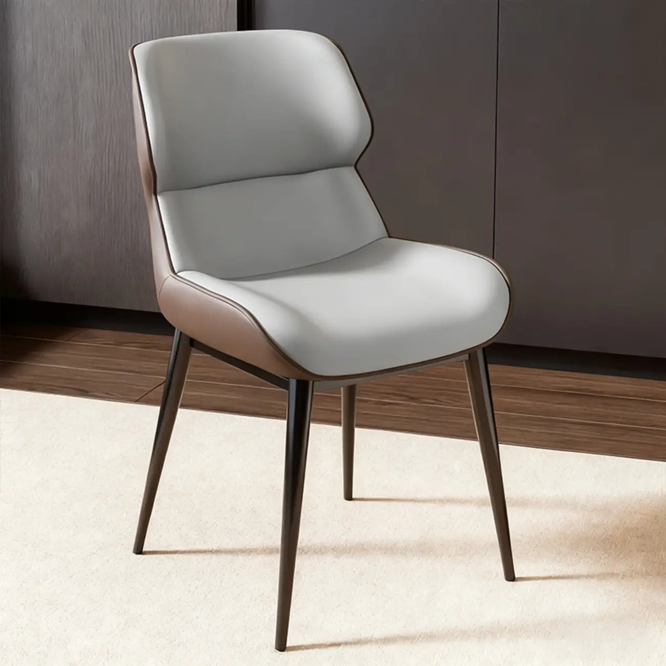 Modern Faux Leather Wingback Dining Chair Set of 2