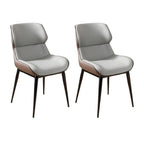 Modern Faux Leather Wingback Dining Chair Set of 2