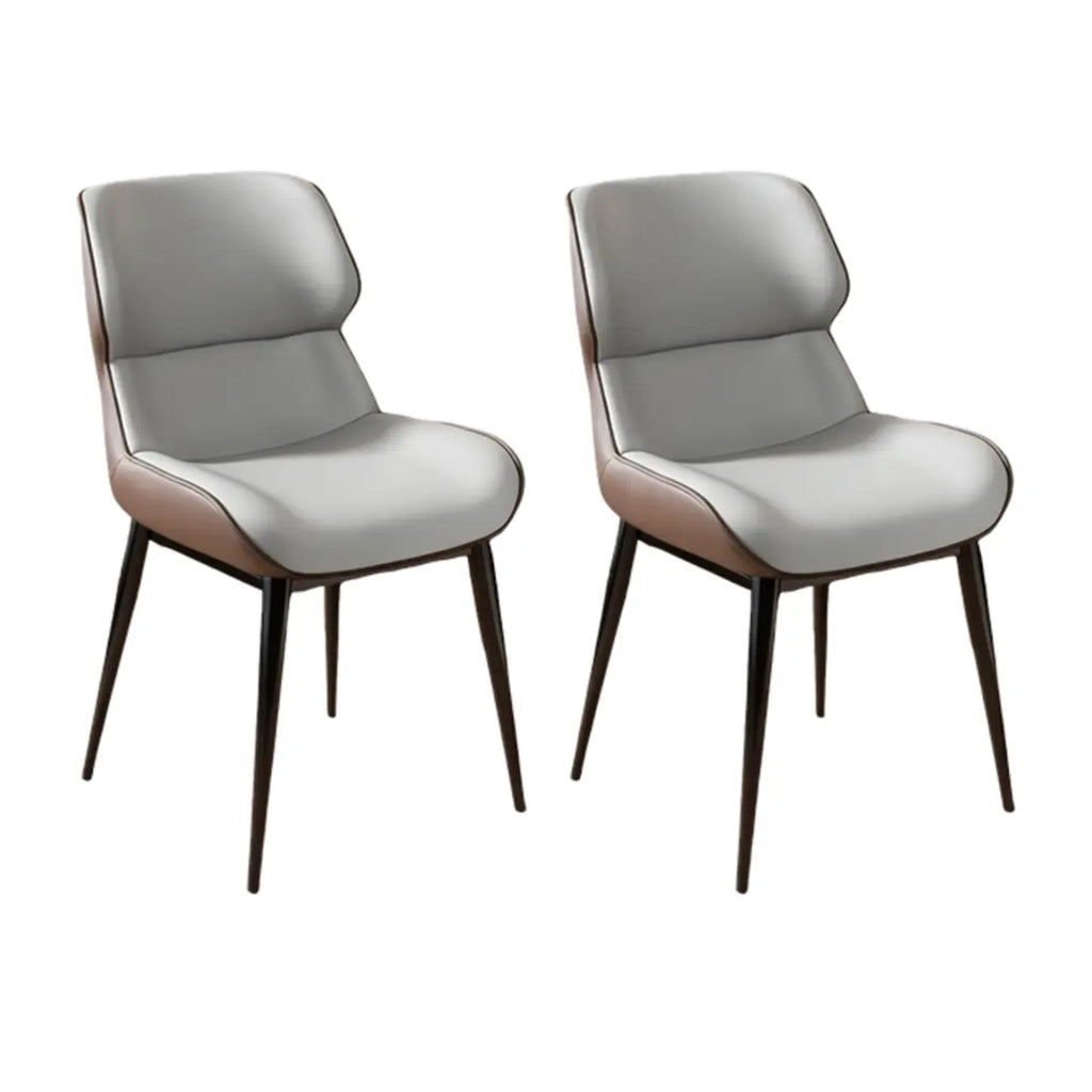 Modern Faux Leather Wingback Dining Chair Set of 2