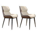 Modern Faux Leather Wingback Dining Chair Set of 2