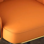 Art Deco Leather Bucket Cushioned Bar Stool