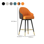 Art Deco Leather Swivel Bucket Cushioned Bar Stool