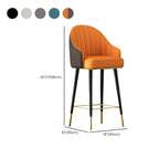 Art Deco Leather Bucket Cushioned Bar Stool