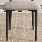 Vintage Chenille Low Back Armless Dining Chair Set of 2