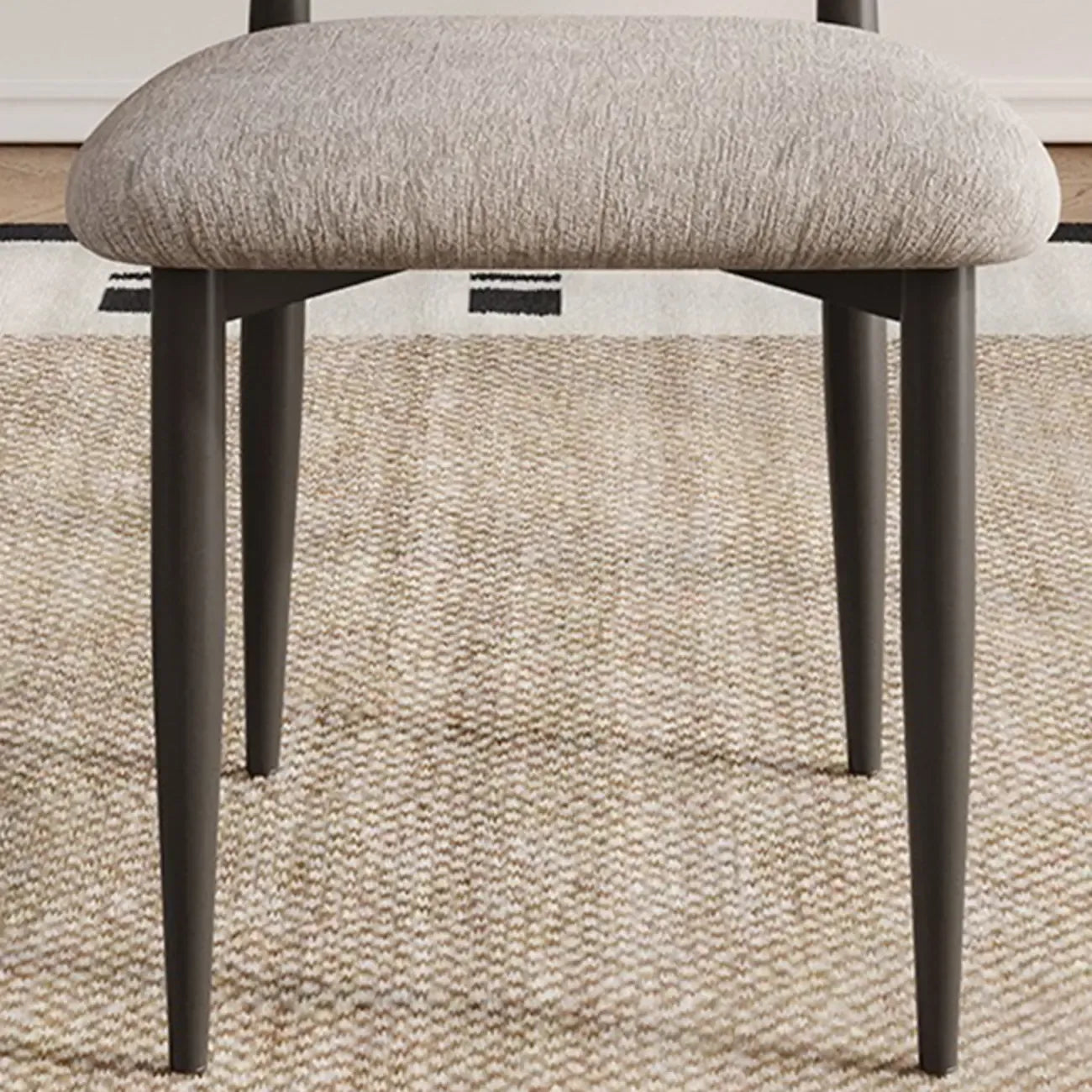 Vintage Chenille Low Back Armless Dining Chair Set of 2
