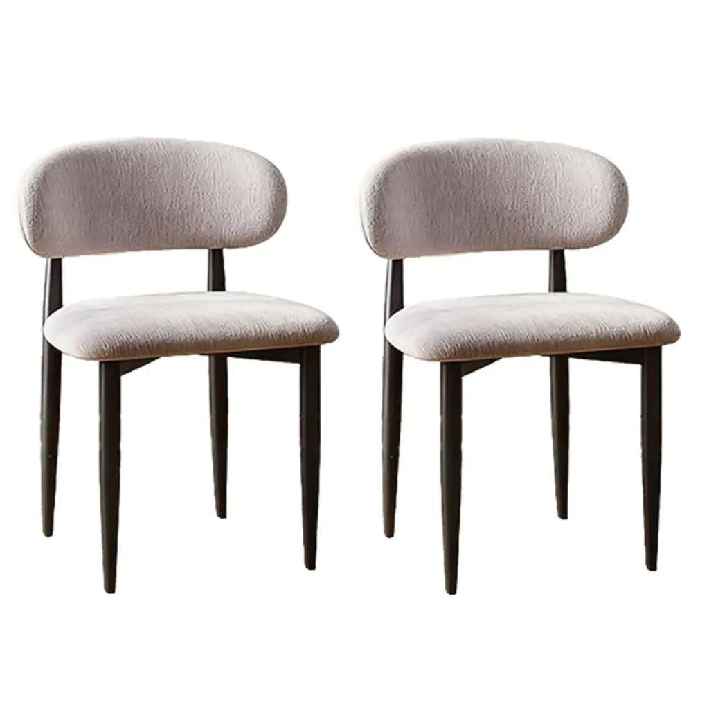 Vintage Chenille Low Back Armless Dining Chair Set of 2