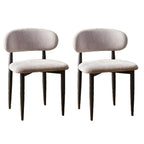 Vintage Chenille Low Back Armless Dining Chair Set of 2