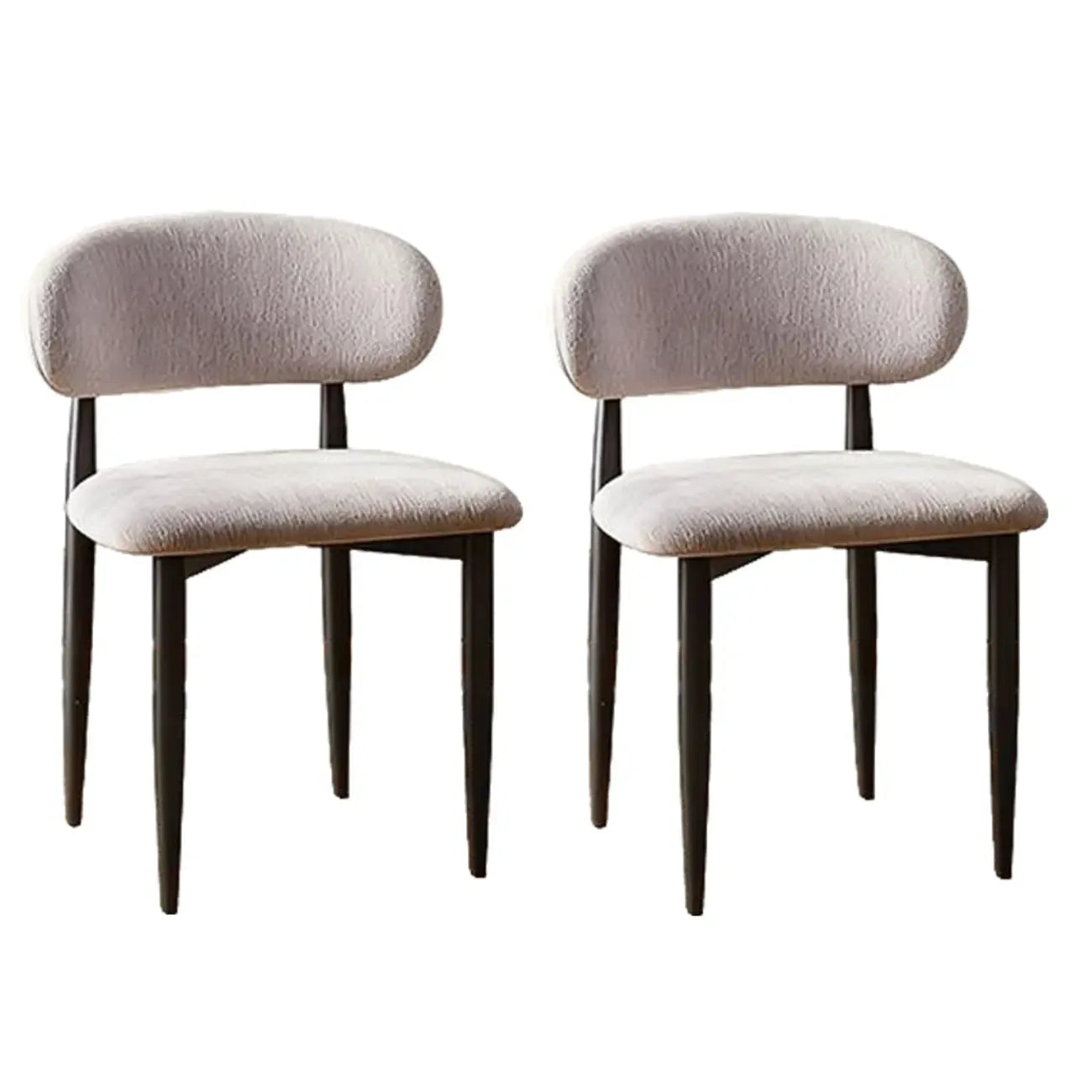 Vintage Chenille Low Back Armless Dining Chair Set of 2