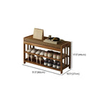 Classic Brown Bamboo Cushioned Shoe Storage Bench