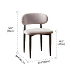 Vintage Chenille Low Back Armless Dining Chair Set of 2