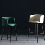 Bucket Faux Leather Wingback Counter Height Bar Stools
