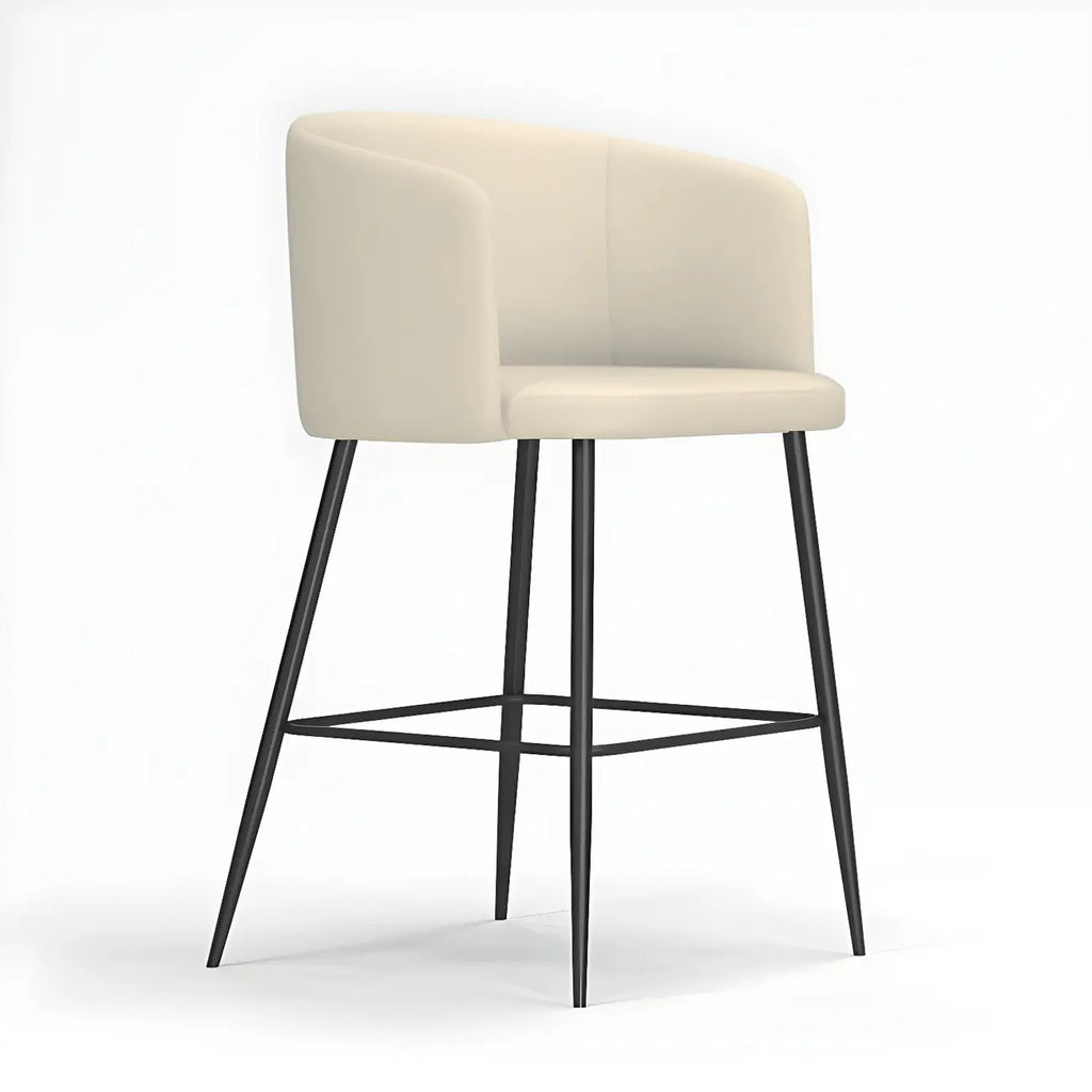 Bucket Faux Leather Wingback Counter Height Bar Stools