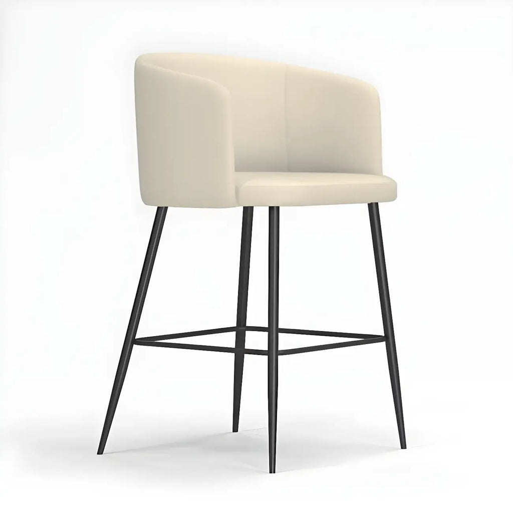 Bucket Faux Leather Wingback Counter Height Bar Stools