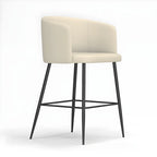 Bucket Faux Leather Wingback Counter Height Bar Stools