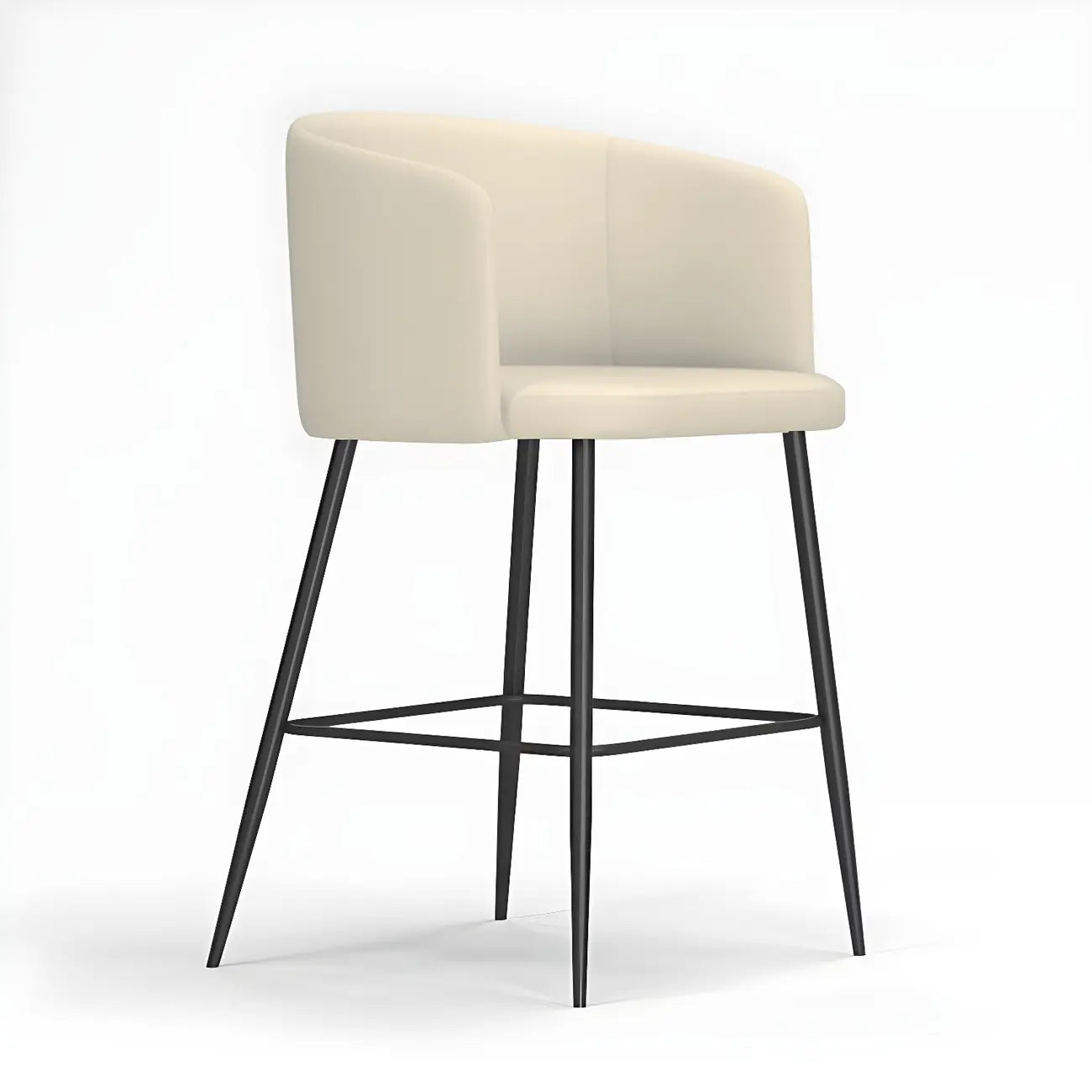 Bucket Faux Leather Wingback Counter Height Bar Stools