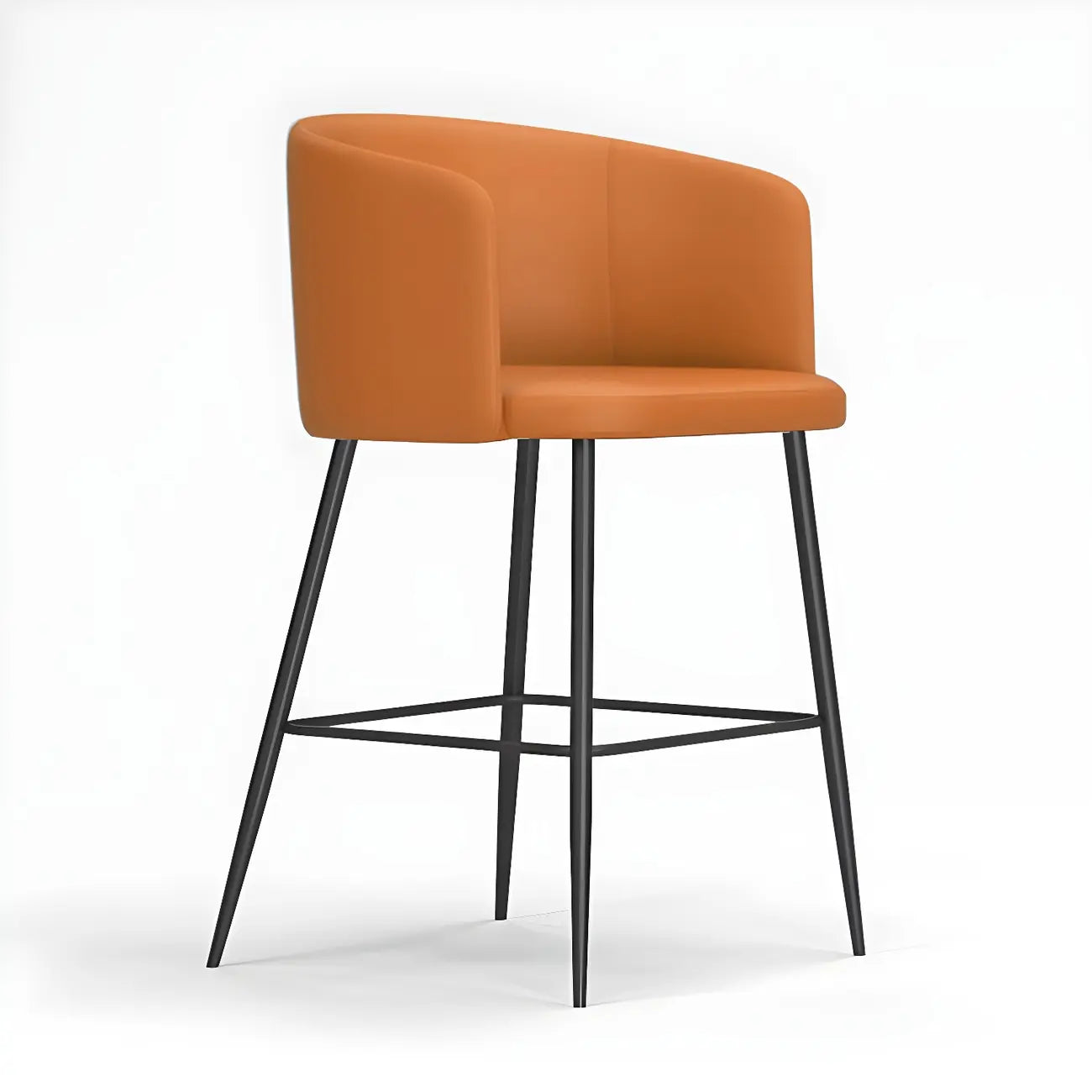 Bucket Faux Leather Wingback Counter Height Bar Stools