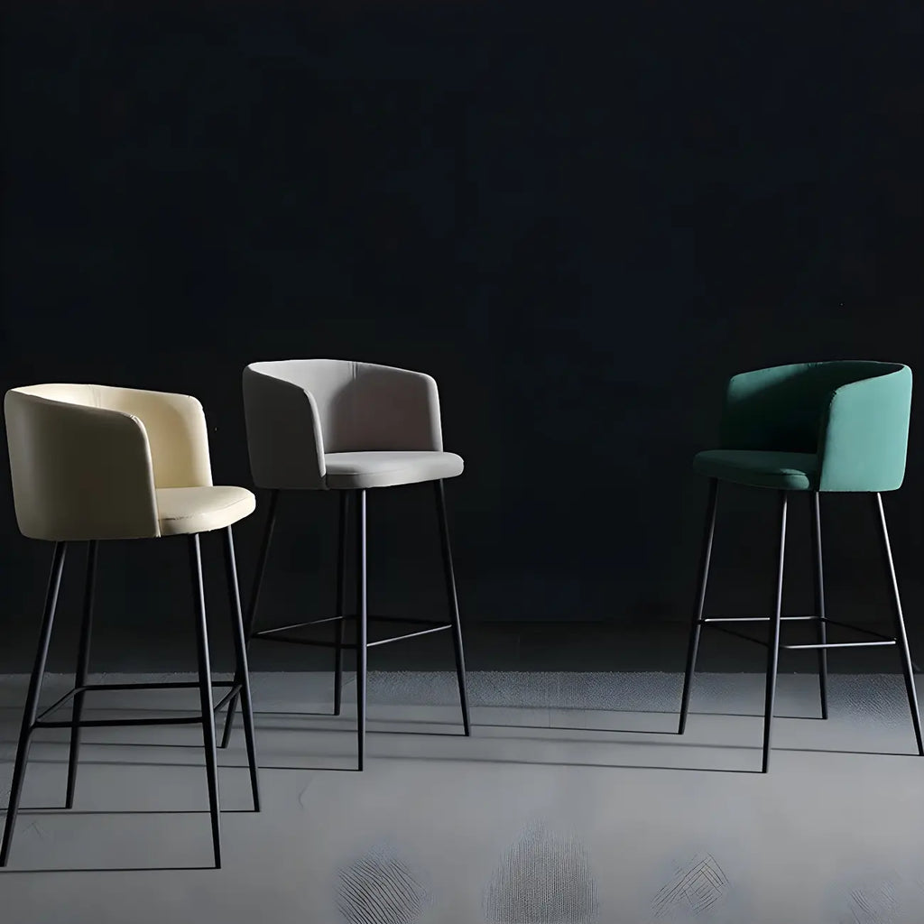 Bucket Faux Leather Wingback Counter Height Bar Stools