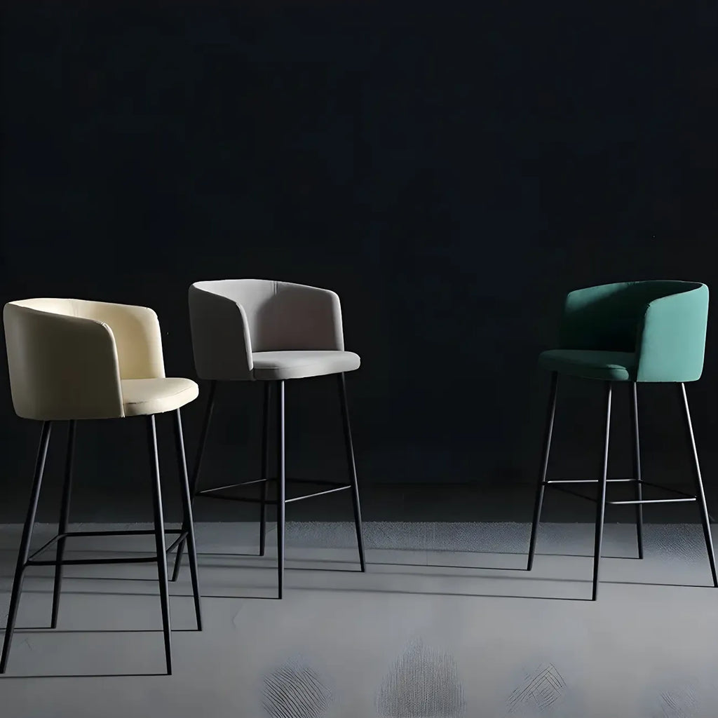 Bucket Faux Leather Wingback Counter Height Bar Stools