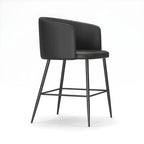 Bucket Faux Leather Wingback Counter Height Bar Stools