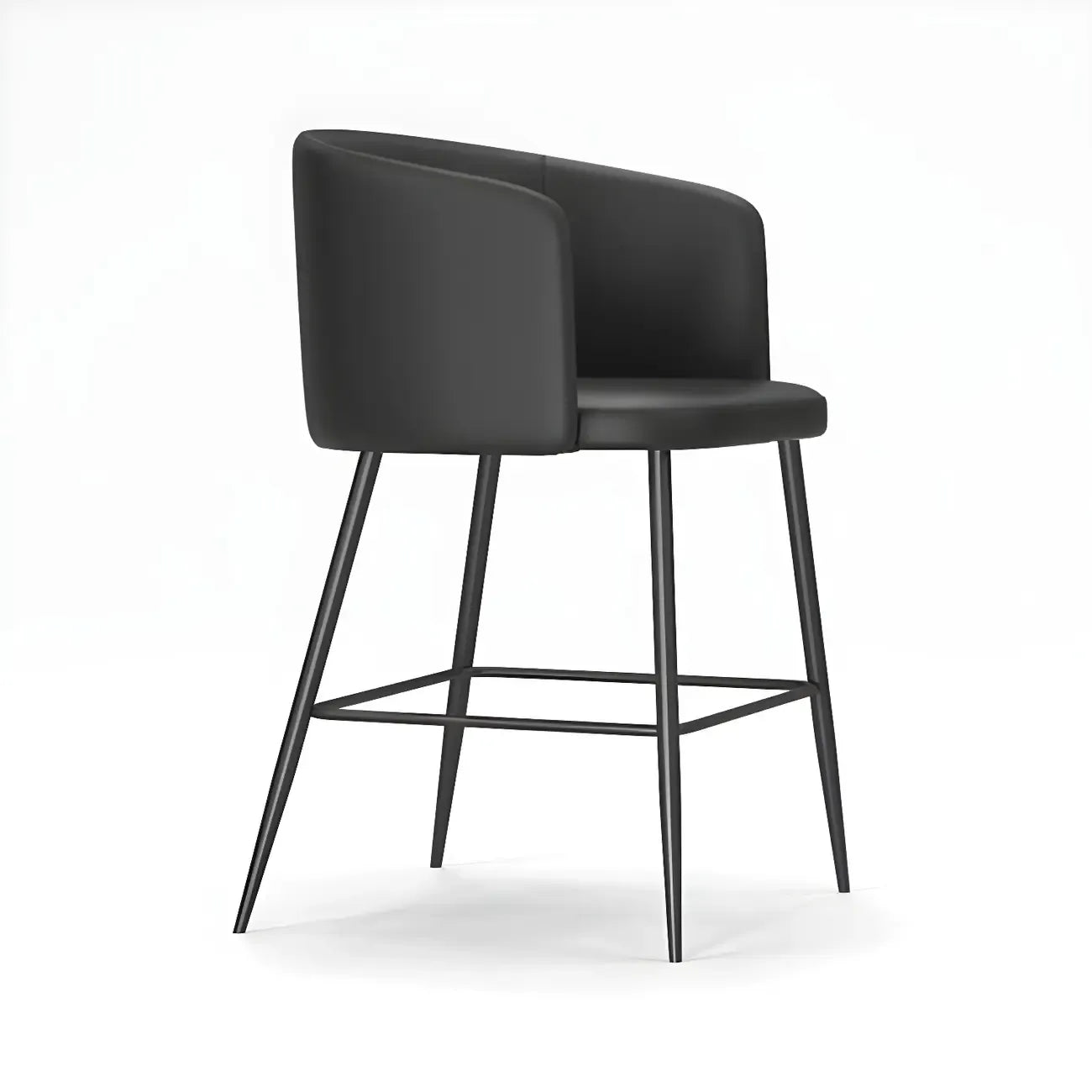 Bucket Faux Leather Wingback Counter Height Bar Stools
