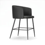 Bucket Faux Leather Wingback Counter Height Bar Stools