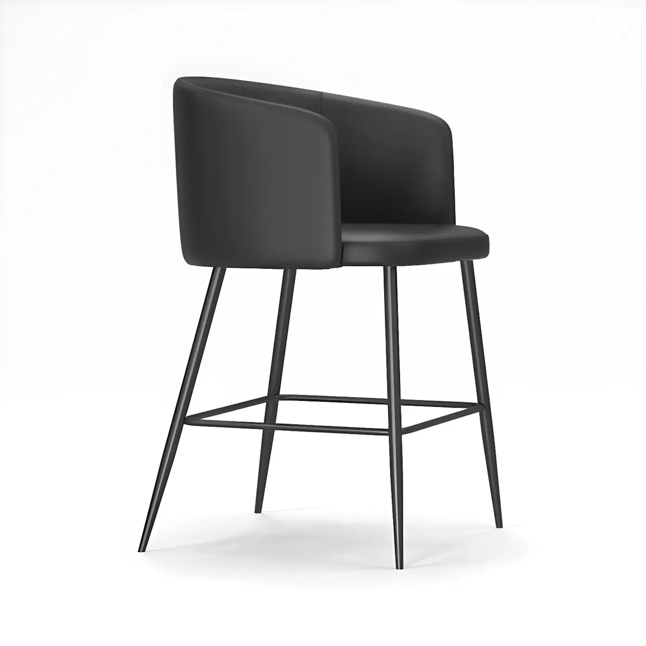 Bucket Faux Leather Wingback Counter Height Bar Stools