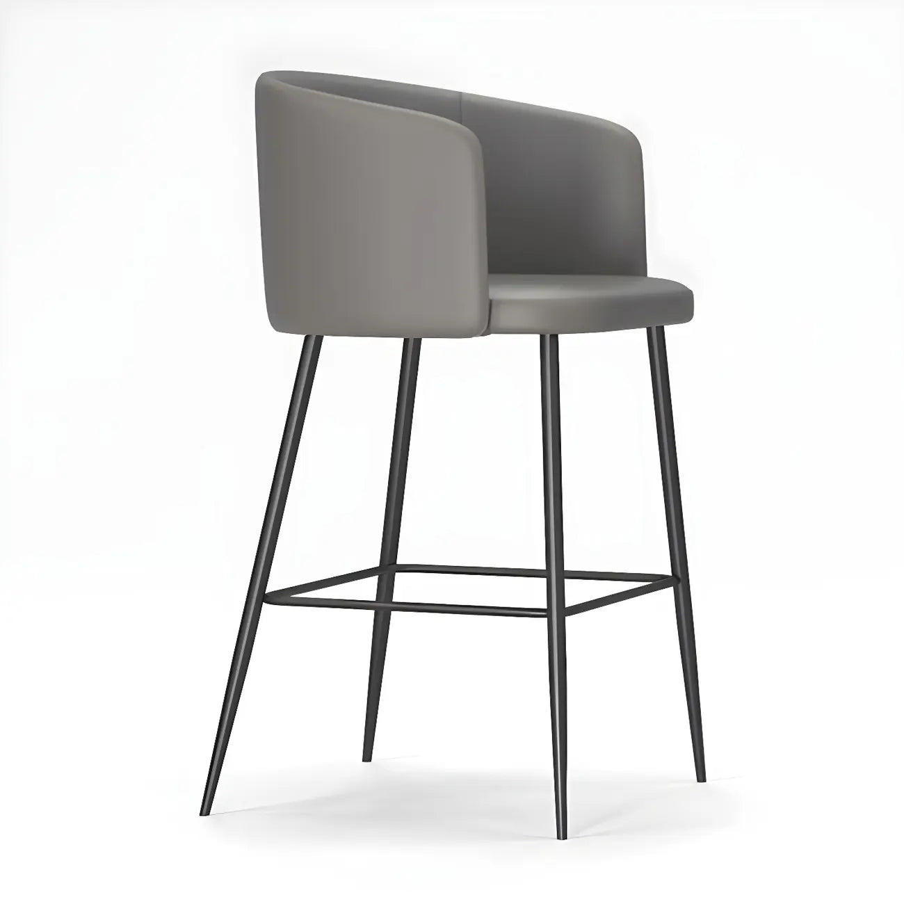 Bucket Faux Leather Wingback Counter Height Bar Stools