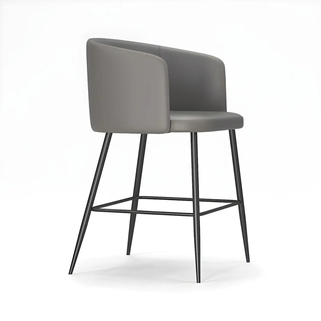 Bucket Faux Leather Wingback Counter Height Bar Stools