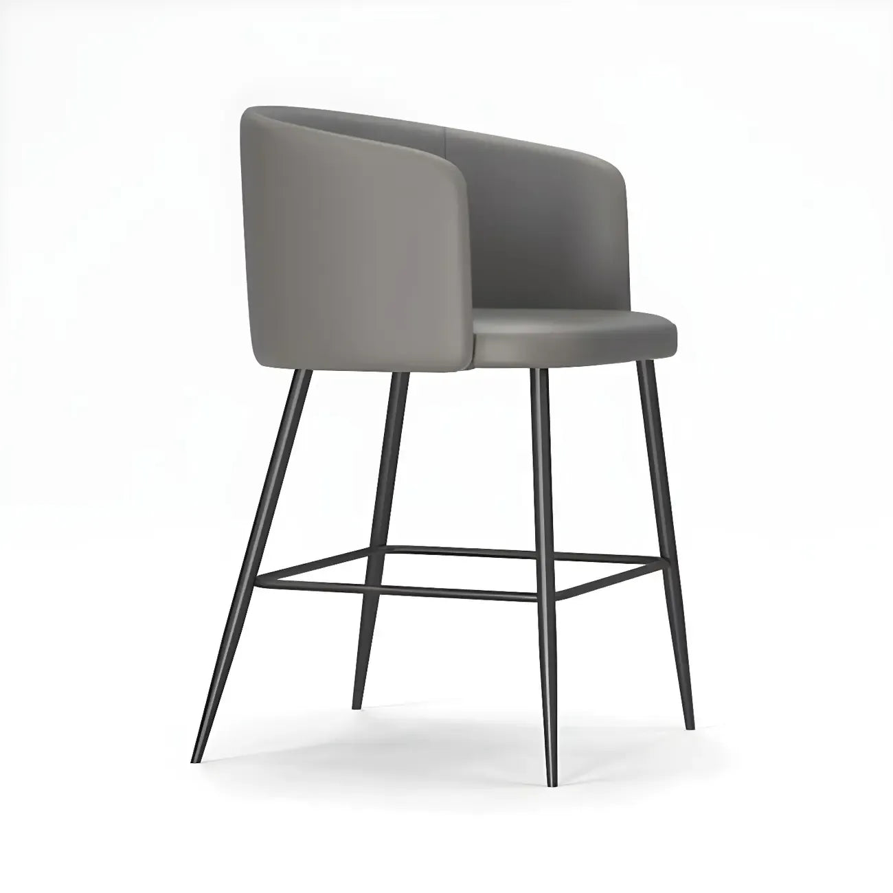 Bucket Faux Leather Wingback Counter Height Bar Stools