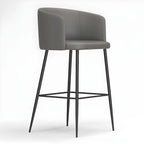 Bucket Faux Leather Wingback Counter Height Bar Stools