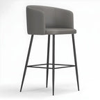Bucket Faux Leather Wingback Counter Height Bar Stools