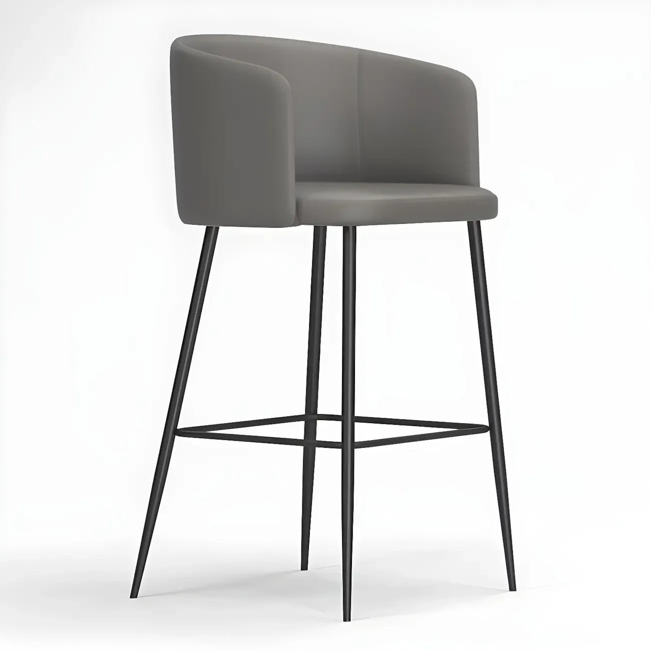 Bucket Faux Leather Wingback Counter Height Bar Stools
