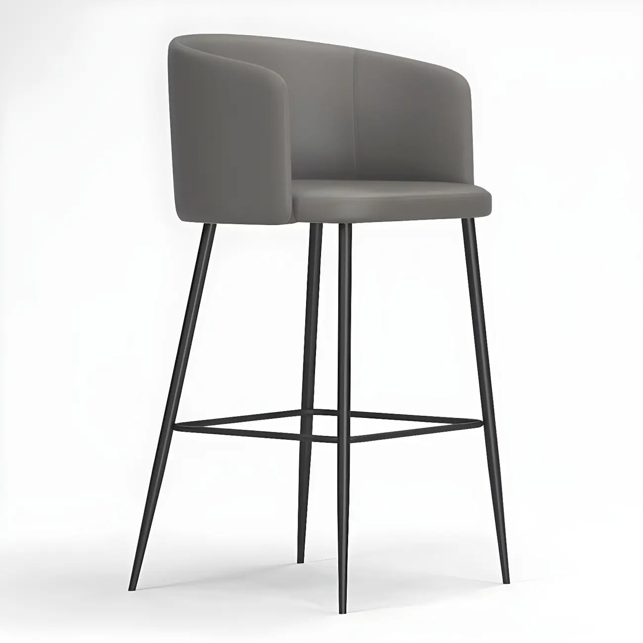 Bucket Faux Leather Wingback Counter Height Bar Stools