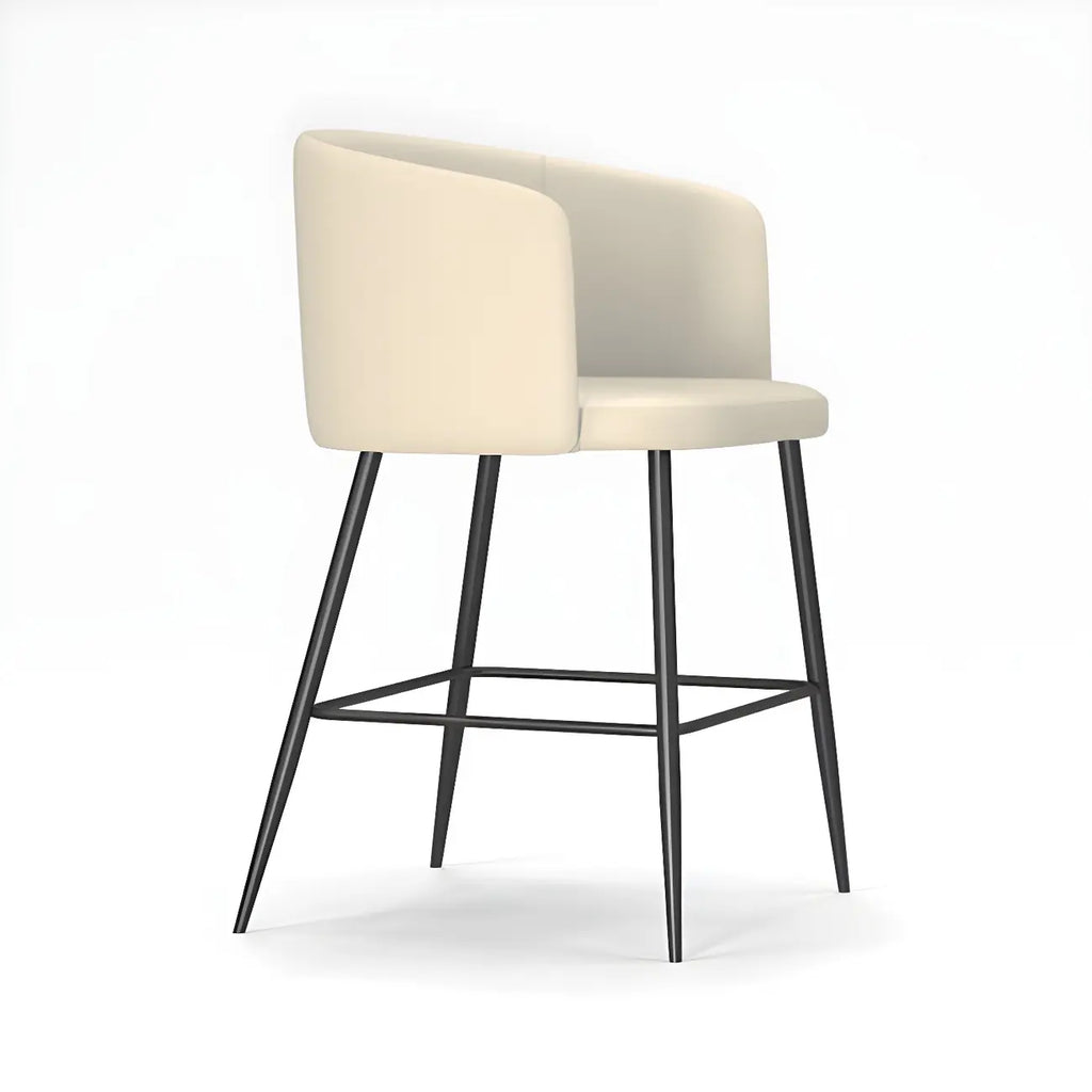 Bucket Faux Leather Wingback Counter Height Bar Stools