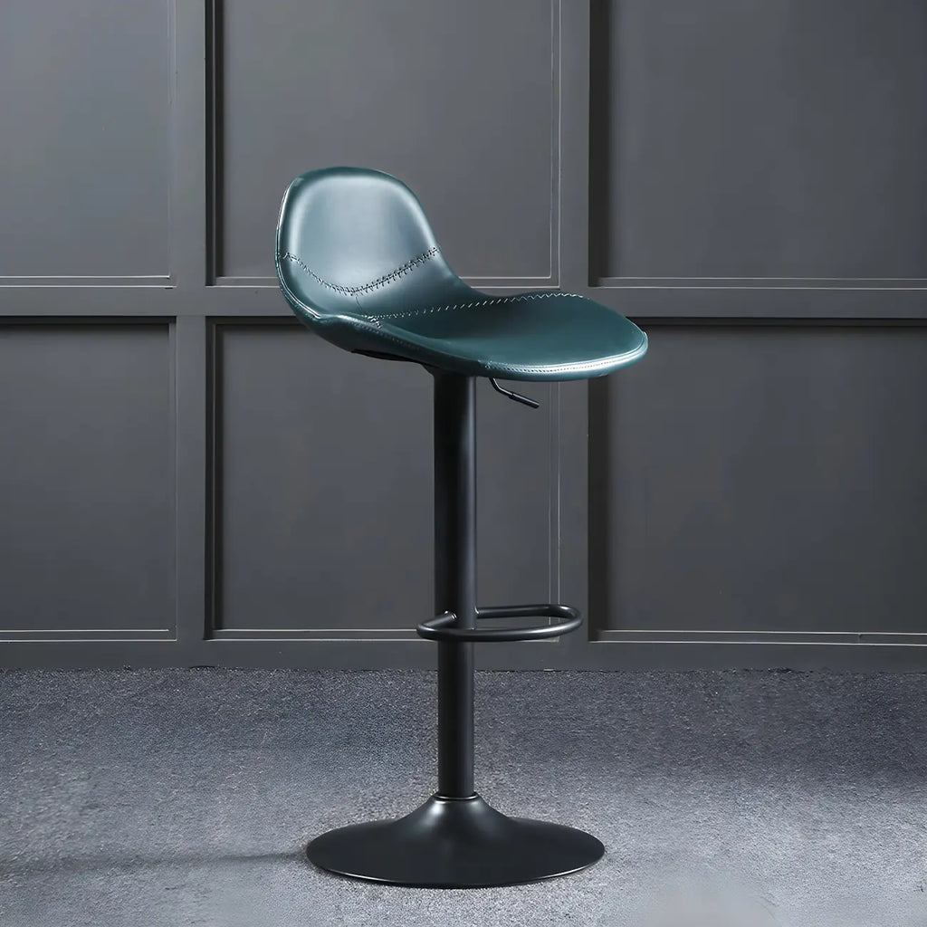 Traditional Leather Adjustable Bar Stools with Backrest for Home