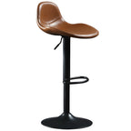 Traditional Leather Adjustable Bar Stools with Backrest for Home