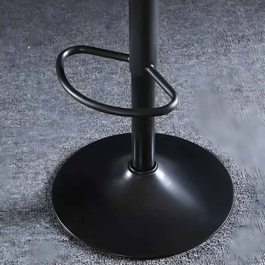 Traditional Leather Adjustable Bar Stools with Backrest for Home