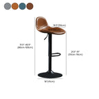 Traditional Leather Adjustable Bar Stools with Backrest for Home