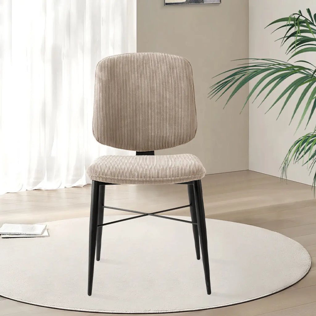 Nordic Upholstered Armless Solid Wood Dining Chairs