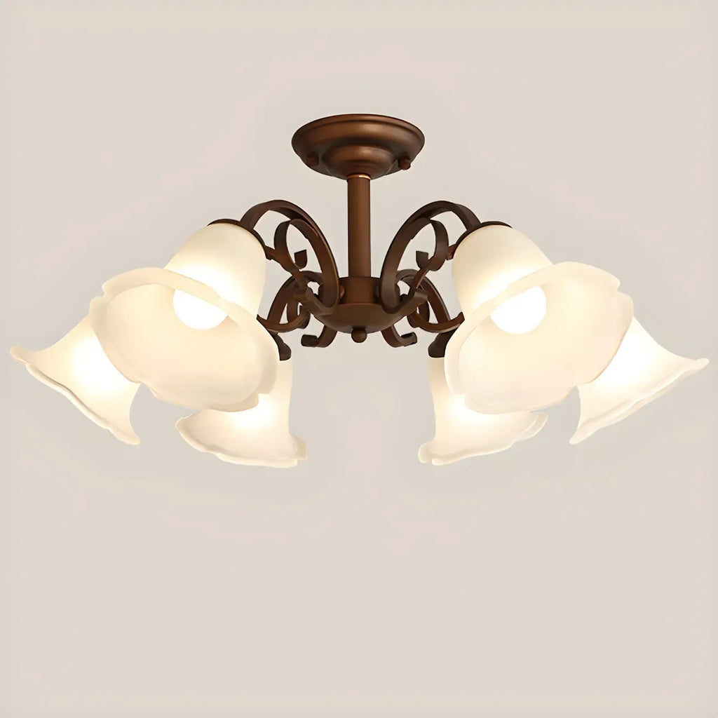 Elegant Bell Semi Flush LED Ceiling Light for Living Room