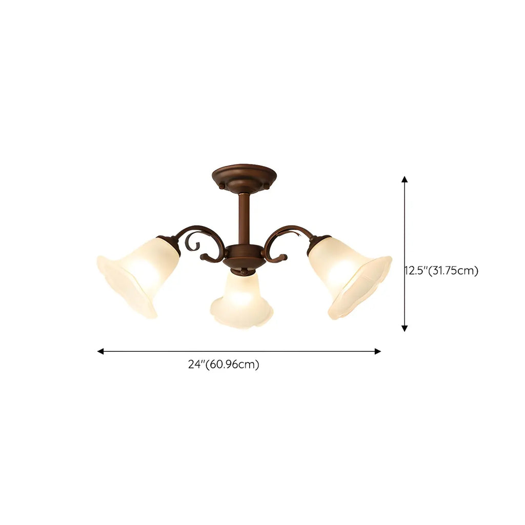 Elegant Bell Semi Flush LED Ceiling Light for Living Room