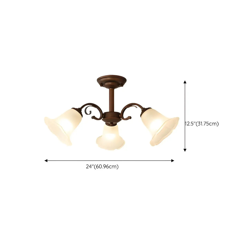 Elegant Bell Semi Flush LED Ceiling Light for Living Room
