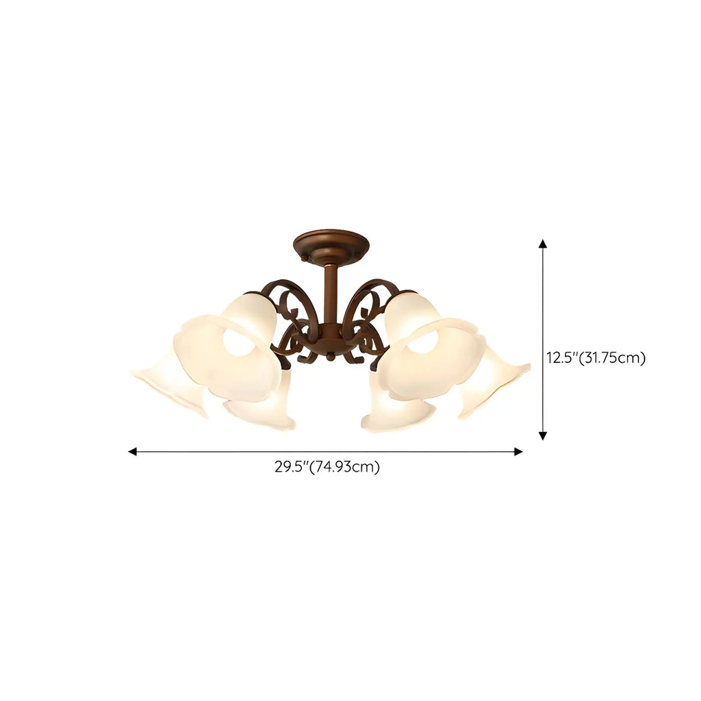 Elegant Bell Semi Flush LED Ceiling Light for Living Room