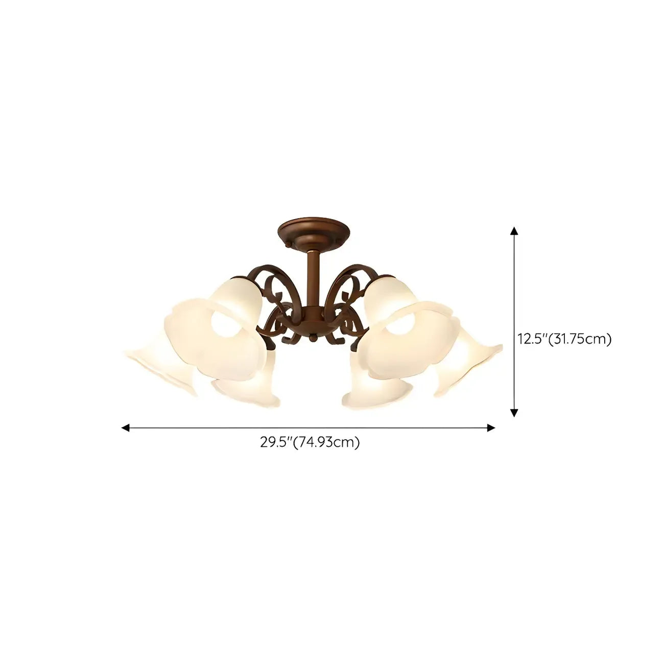 Elegant Bell Semi Flush LED Ceiling Light for Living Room