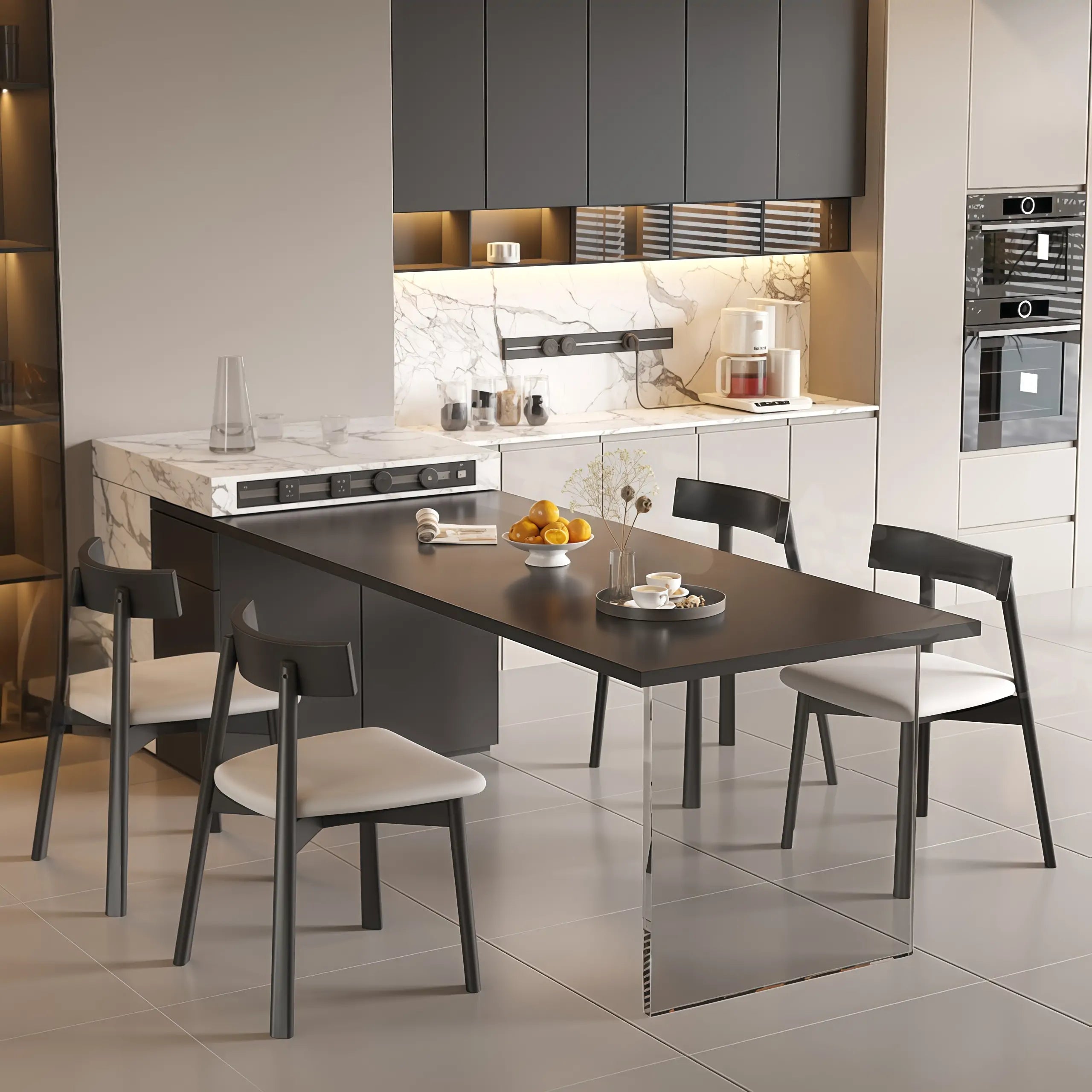 Modern Faux Leather Upholstered Low Back Dining Chair