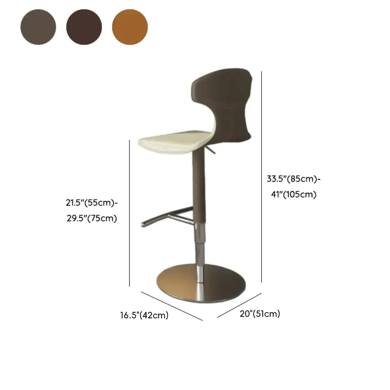 Minimalist Beige Leather Saddle Bar Stools