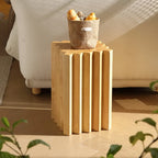 Square Solid Wood Side Table for Living Room